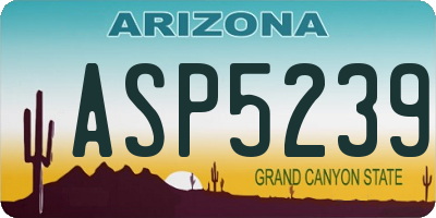 AZ license plate ASP5239
