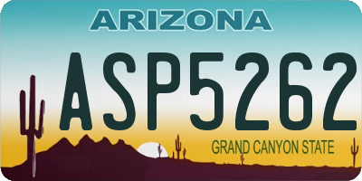 AZ license plate ASP5262