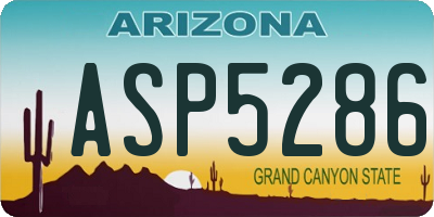 AZ license plate ASP5286
