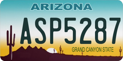 AZ license plate ASP5287