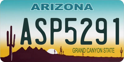 AZ license plate ASP5291