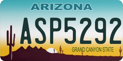 AZ license plate ASP5292