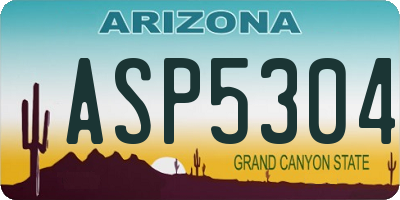 AZ license plate ASP5304