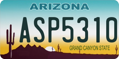 AZ license plate ASP5310