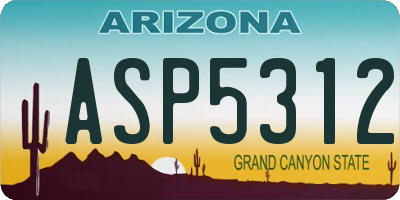AZ license plate ASP5312