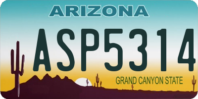 AZ license plate ASP5314