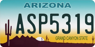AZ license plate ASP5319