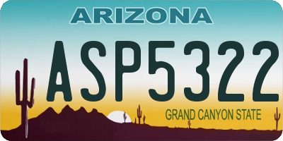 AZ license plate ASP5322