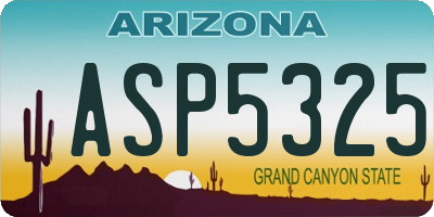 AZ license plate ASP5325