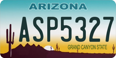 AZ license plate ASP5327
