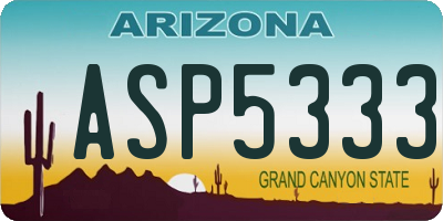 AZ license plate ASP5333