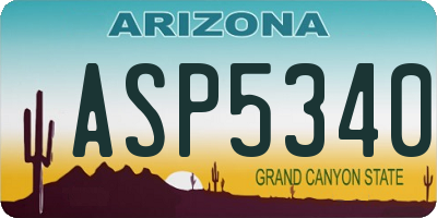 AZ license plate ASP5340