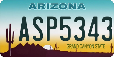 AZ license plate ASP5343