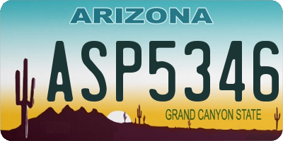 AZ license plate ASP5346