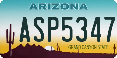 AZ license plate ASP5347