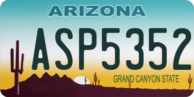 AZ license plate ASP5352