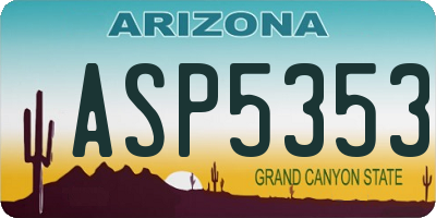 AZ license plate ASP5353