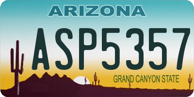 AZ license plate ASP5357