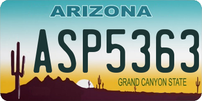AZ license plate ASP5363