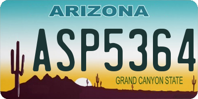AZ license plate ASP5364