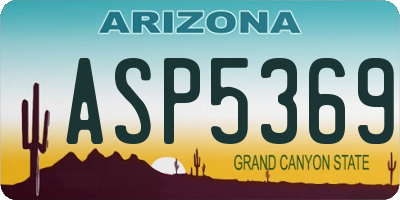 AZ license plate ASP5369