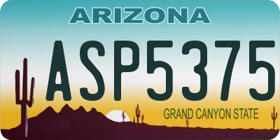 AZ license plate ASP5375