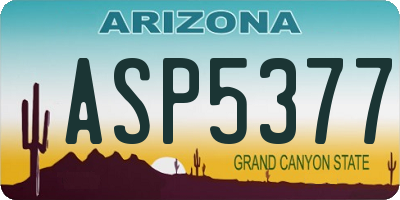 AZ license plate ASP5377