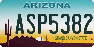 AZ license plate ASP5382