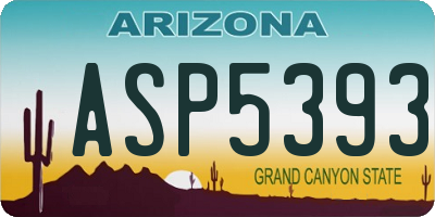 AZ license plate ASP5393