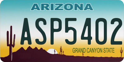 AZ license plate ASP5402