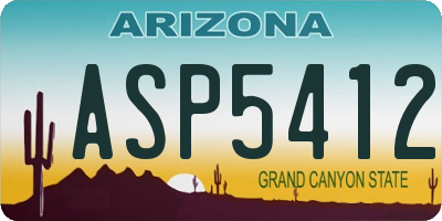 AZ license plate ASP5412