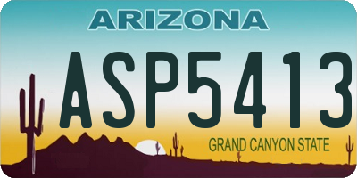 AZ license plate ASP5413