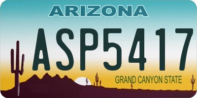 AZ license plate ASP5417