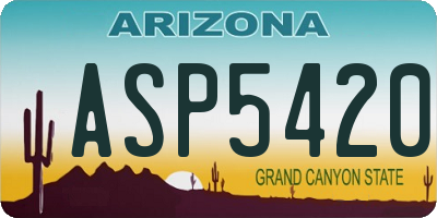 AZ license plate ASP5420