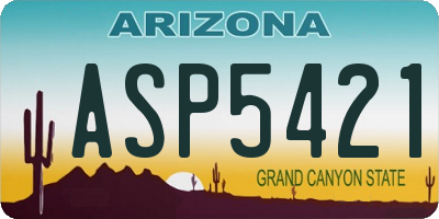 AZ license plate ASP5421