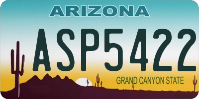 AZ license plate ASP5422