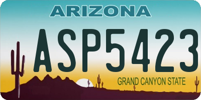 AZ license plate ASP5423