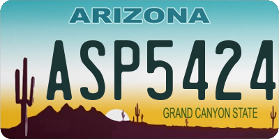 AZ license plate ASP5424
