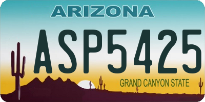 AZ license plate ASP5425