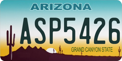 AZ license plate ASP5426