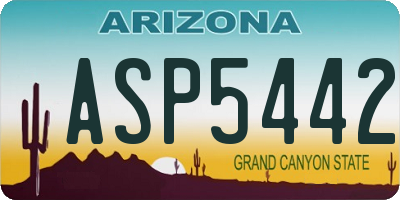 AZ license plate ASP5442