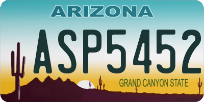 AZ license plate ASP5452