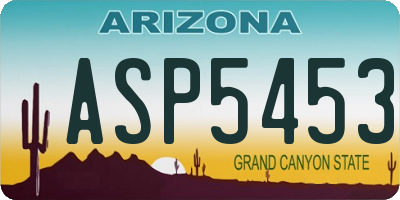 AZ license plate ASP5453