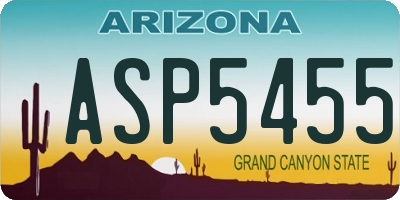 AZ license plate ASP5455