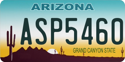AZ license plate ASP5460