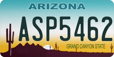 AZ license plate ASP5462