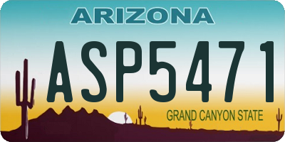 AZ license plate ASP5471