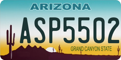 AZ license plate ASP5502