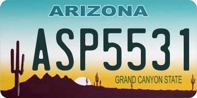 AZ license plate ASP5531