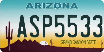 AZ license plate ASP5533